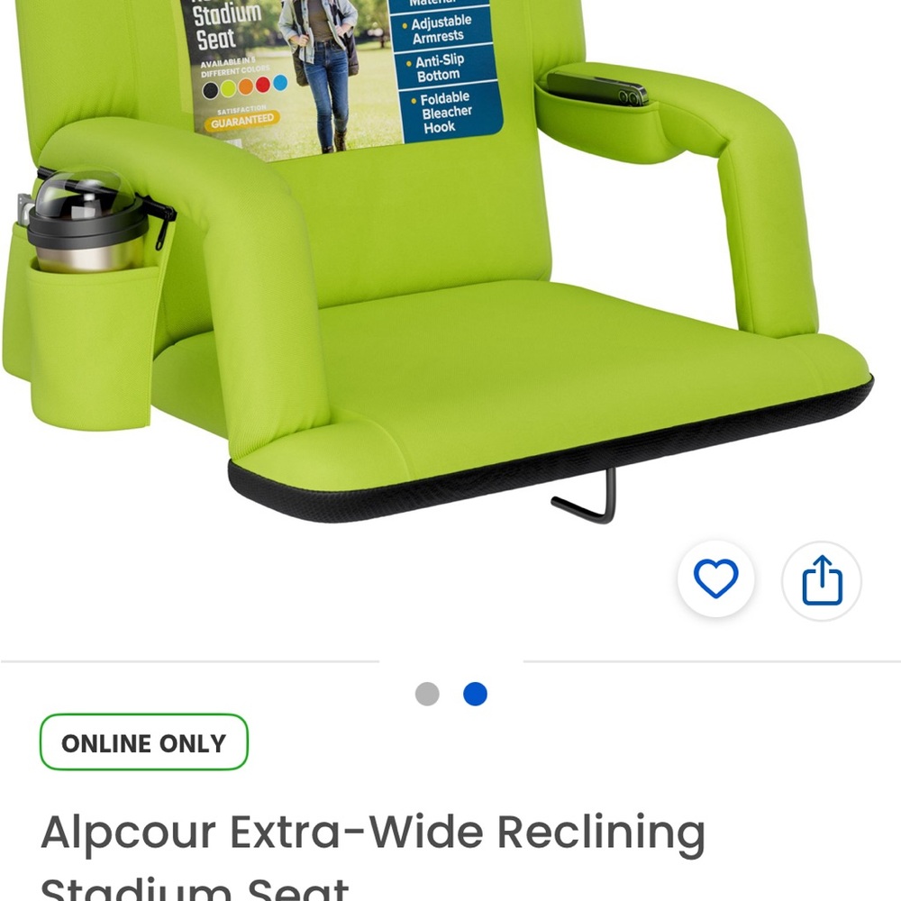 Green Reclining Stadium Seat